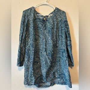 Soft Surroundings | Blue paisley long sleeve | women’s L